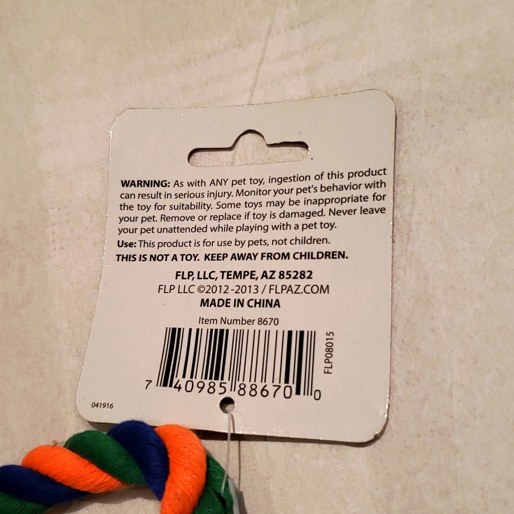 HP๐Bow Wow Pals NEW DOG TOY Classic Rope Tug w/Ball Two Knot RUN ~ JUMP ~ FETCH - Picture 7 of 9